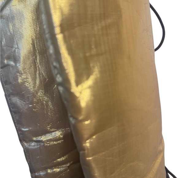 Vintage Colin Stuart Metallic gold Brown Lace Wedge Moon Boots Knee High 6.5 - Picture 6 of 15